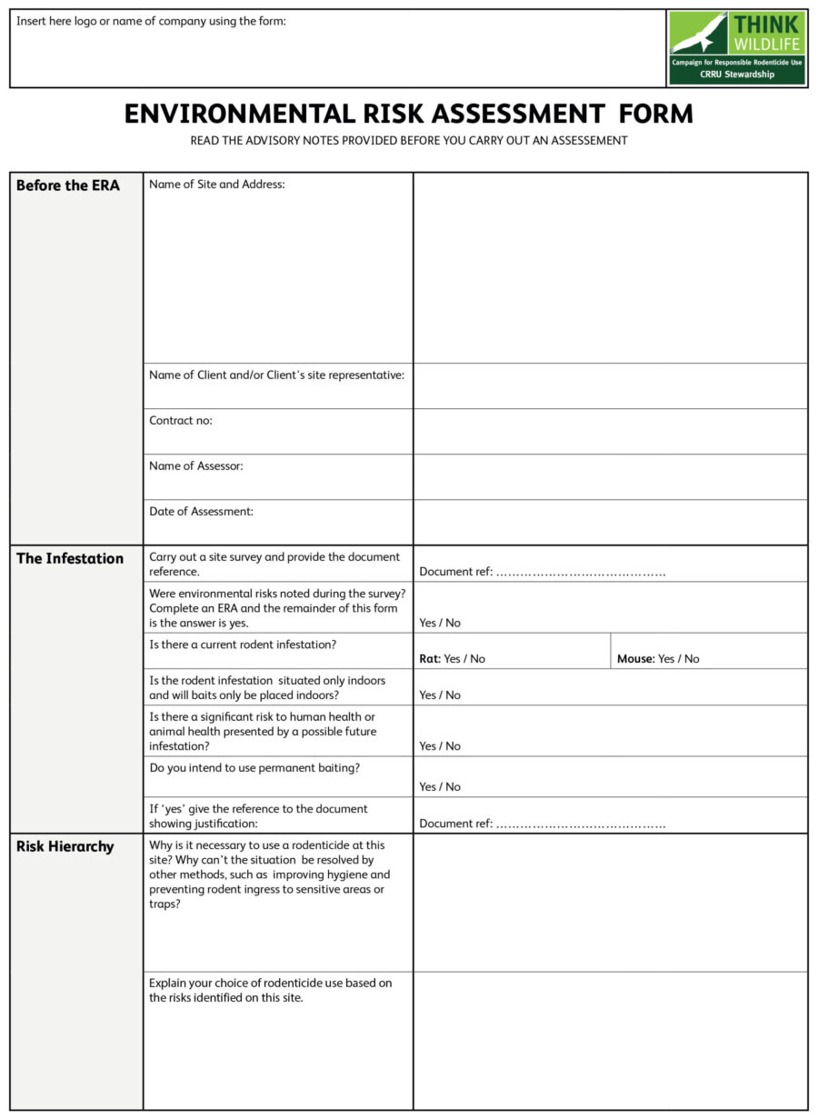 ENVIRONMENTAL RISK ASSESSMENT FORM